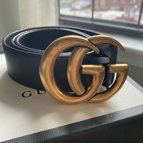 Gucci leather double G buckle belt main image 5